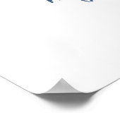 Blauw typografieposter van teddybeer (Mat) Poster (Hoek)