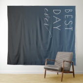 Blauw Typografisch Verloop ter Viering Wandkleed (In Situ (horizontaal))