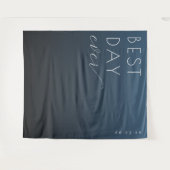 Blauw Typografisch Verloop ter Viering Wandkleed (Voorkant (horizontaal))