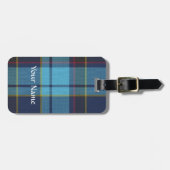 Blauw U.S.A.F tartan patroon Bagagelabel (Voorkant horizontaal)