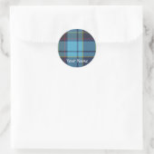 Blauw U.S.A.F tartan patroon Ronde Sticker (Tas)