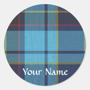 Blauw U.S.A.F tartan patroon Ronde Sticker