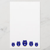 Blauw Uil Ontwerp Briefpapier (Voorkant)