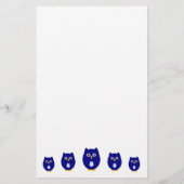 Blauw Uil Ontwerp Briefpapier (Achterkant)