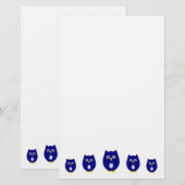Blauw Uil Ontwerp Briefpapier (Voorkant / Achterkant)