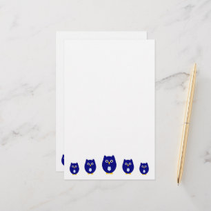 Blauw Uil Ontwerp Briefpapier