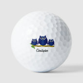 Blauw Uilontwerp Persoonlijk Golfballen (Voorkant)