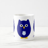 Blauw Uilontwerp Persoonlijk Koffiemok (Center)