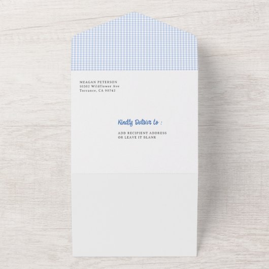 Blauw uit het Vrijgezellenfeest van de boerenmarkt All In One Uitnodiging (Buitenkant)