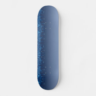 Blauw uiteinde glitter persoonlijk skateboard