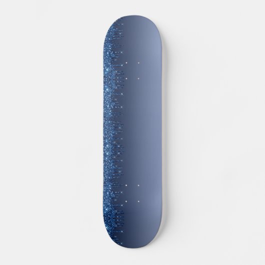 Blauw uiteinde glitter persoonlijk skateboard (Voorkant)