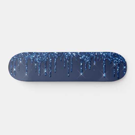 Blauw uiteinde glitter persoonlijk skateboard (Horizontaal)