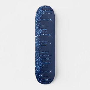 Blauw uiteinde glitter persoonlijk skateboard