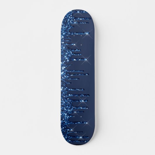 Blauw uiteinde glitter persoonlijk skateboard (Voorkant)