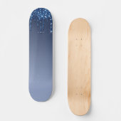 Blauw uiteinde glitter persoonlijk skateboard (Voorkant)