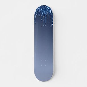 Blauw uiteinde glitter persoonlijk skateboard