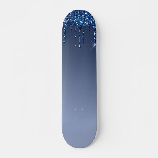 Blauw uiteinde glitter persoonlijk skateboard (Voorkant)