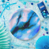 Blauw uitgelijnde Abstracte achtergrond voor buite Papieren Bordje (Feest)