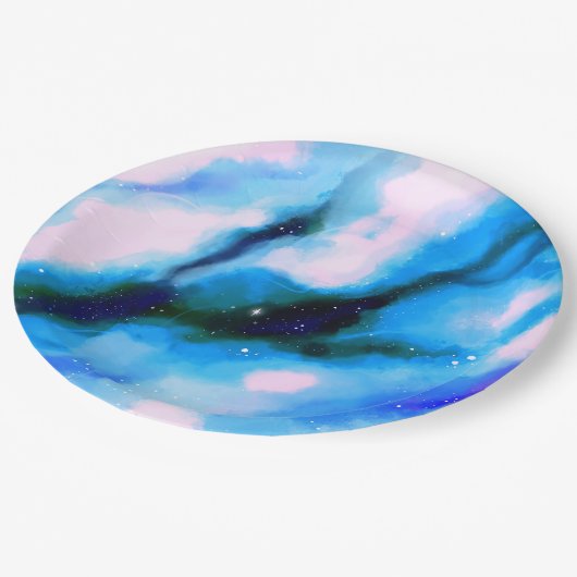 Blauw uitgelijnde Abstracte achtergrond voor buite Papieren Bordje (Gekanteld)