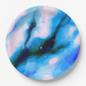 Blauw uitgelijnde Abstracte achtergrond voor buite Papieren Bordje (Voorkant)