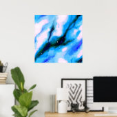 Blauw uitgelijnde Abstracte achtergrond voor buite Poster (Thuiskantoor)