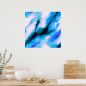 Blauw uitgelijnde Abstracte achtergrond voor buite Poster (Keuken)