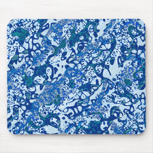 Blauw uitgeruste grafische onthouding muismat (Voorkant)