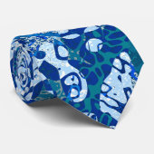 Blauw uitgeruste grafische onthouding stropdas (Opgerold)