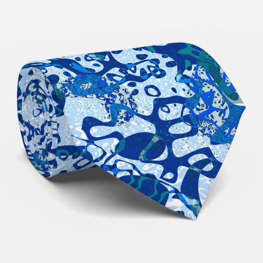 Blauw uitgeruste grafische onthouding stropdas (Opgerold)