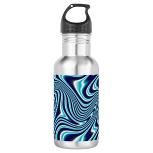 Blauw uitlijnen met vloeiende kleuren waterfles