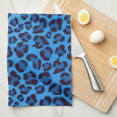 blauw uitlijnpatroon theedoek (Quarter Fold)