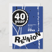  blauw Uitnodiging van de Reunion van 40 jaar (Voorkant)