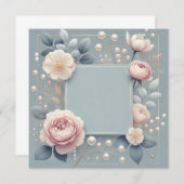 Blauw Uitnodigingsaankondiging Kaart (Voorkant / Achterkant)