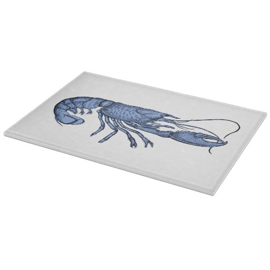 Blauw uitsnijderij met Vintage-afbeelding Snijplank (Hoek)