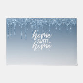 Blauw uitstrijkglitter | Home Sweet Home Deurmat (Voorkant)