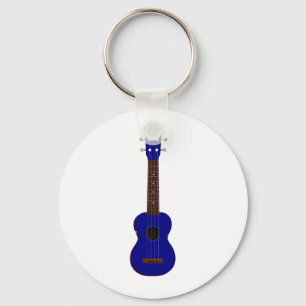 Blauw Ukulele design Sleutelhanger