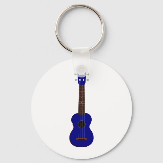 Blauw Ukulele design Sleutelhanger (Voorkant)