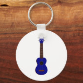 Blauw Ukulele design Sleutelhanger (Voorkant)