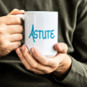 Blauw unieke Hand Lettered Vocabulary Astute Tweekleurige Koffiemok