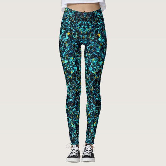 BLAUW unieke koel Leggings (Voorkant)