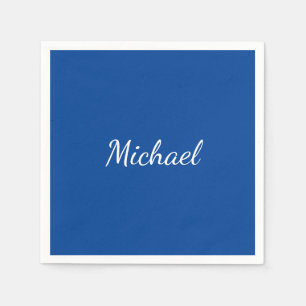 Blauw Unieke Professionele Calligrafie Naam Servet