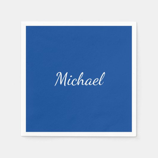 Blauw Unieke Professionele Calligrafie Naam Servet (Voorkant)