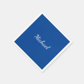 Blauw Unieke Professionele Calligrafie Naam Servet (Hoek)