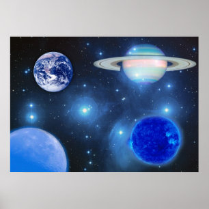 Blauw universum poster