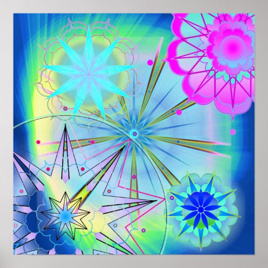 Blauw universum poster (Voorkant)