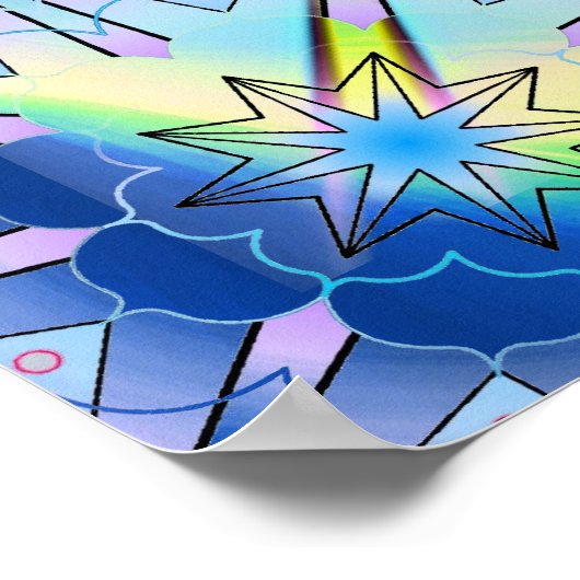 Blauw universum poster (Hoek)