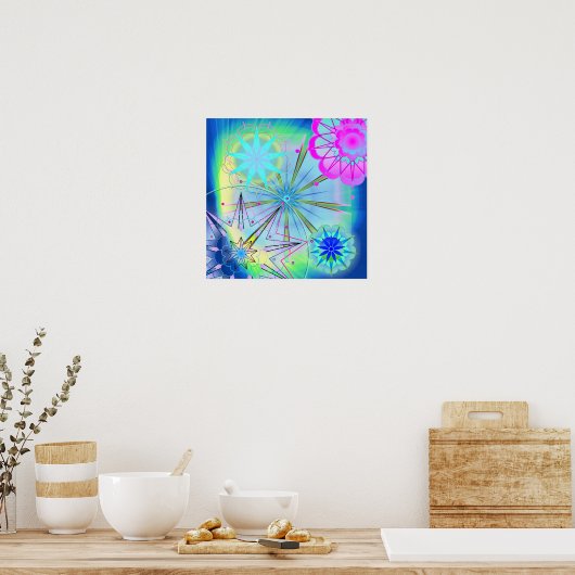 Blauw universum poster (Keuken)