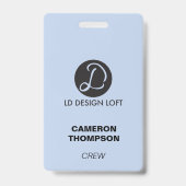 Blauw Uw logo hier aangepast personeel bemanning Badge (Achterkant)