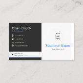 Blauw Uw Logo Moderne Sociale Media Profiel Visitekaartje (Achterkant)