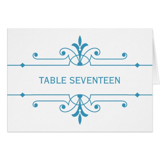 Blauw v2 Fancy Kaart voor siertabelnummer (Voorkant Horizontaal)